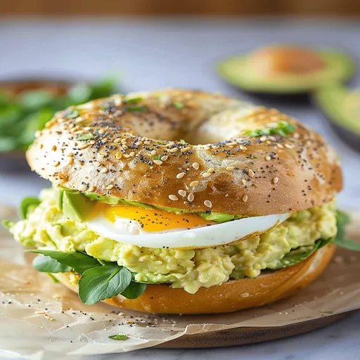 Avocado Egg Bagel Sandwich